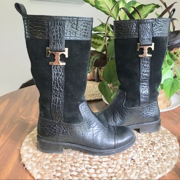 Tory Burch Shoes - Tory Burch Corey Mid Calf Leather Suede Boots